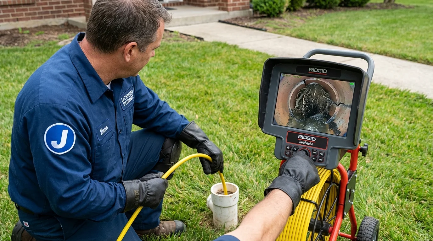 Sewer camera inspection being performed by Johns Plumbing LLC in Bismarck